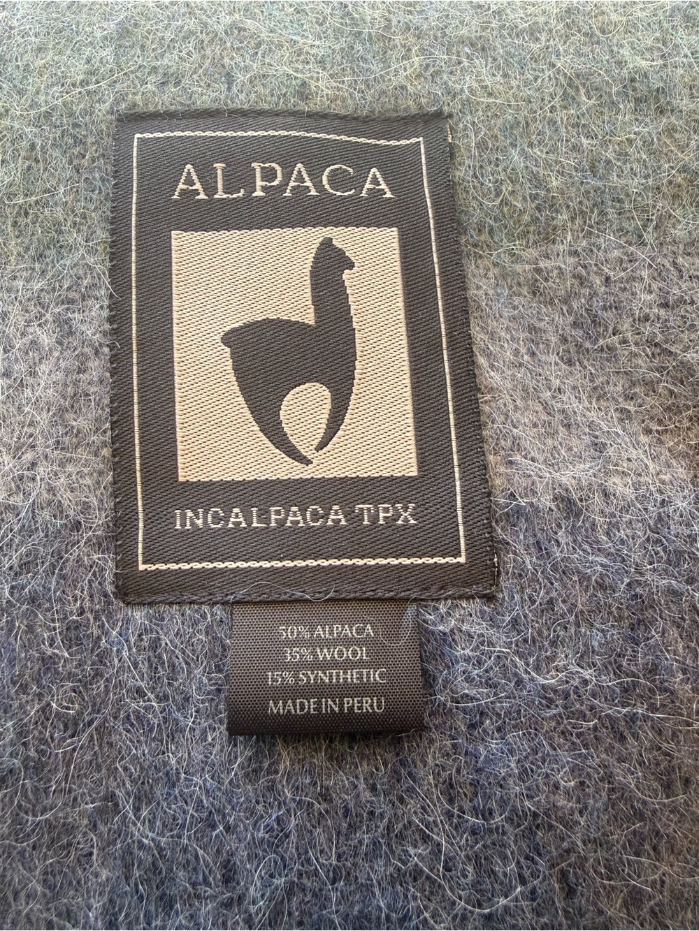 Incalpaca TPX Alpaca Blend Throw - Heathered Blue-Green